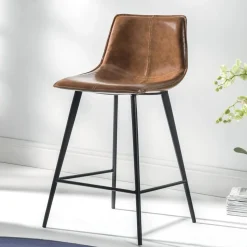 Sgabello Dublin in Ecopelle cuoio vissuto