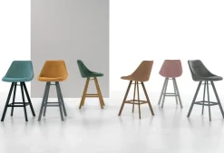 Sgabello fisso con seduta imbottita Bilbao Plus disponibile in vari colori
