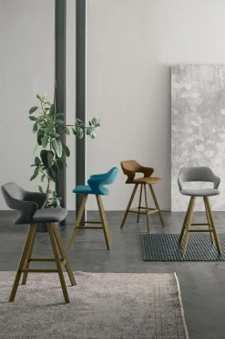 Sgabello fisso con seduta in microfibra Seattle PLUS disponibile in vari colori