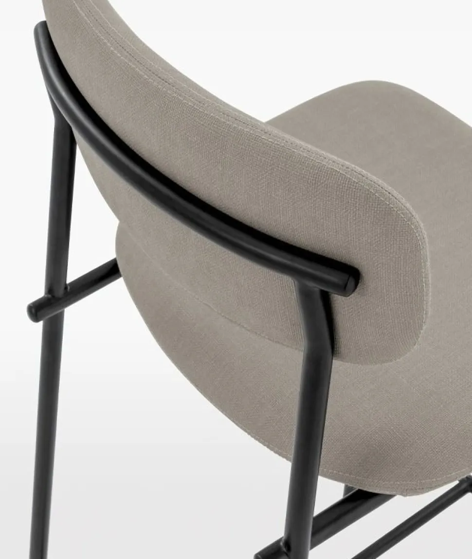 Sgabello fisso con seduta rivestita in tessuto Osaka disponibile in 6 colori
