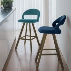 Sgabello fisso con seduta rivestita in tessuto Denver PLUS disponibile in vari colori
