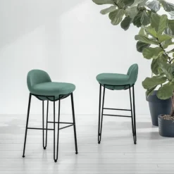 Sgabello fisso con seduta rivestita in tessuto Vovo PLUS disponibile in 6 colori