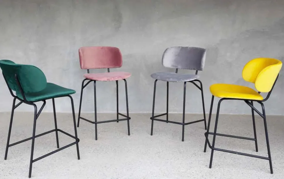 Sgabello Juliette in Tessuto disponibile in 7 colori