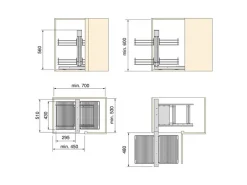 Sistema angolare estraibile per mobile da cucina Suprastar