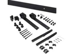 Sistema Bram per ante scorrevoli sospese in legno con chiusura soft