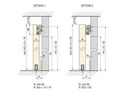 Sistema per ante scorrevoli sospese in legno con chiusura soft