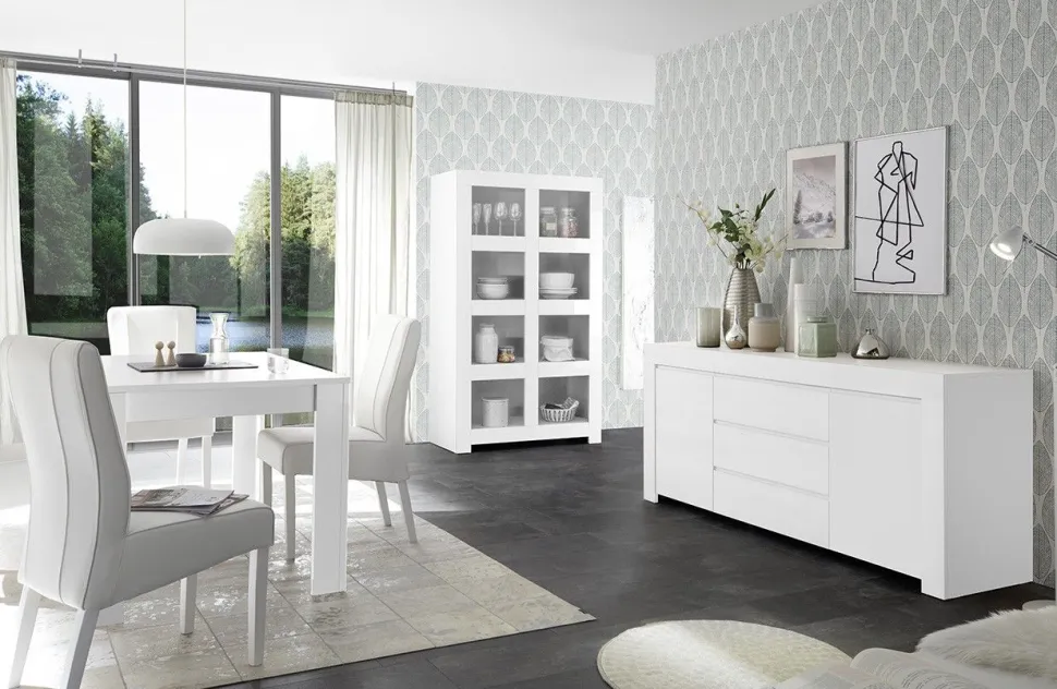 Soggiorno Anter II linea Clear in Bianco Opaco