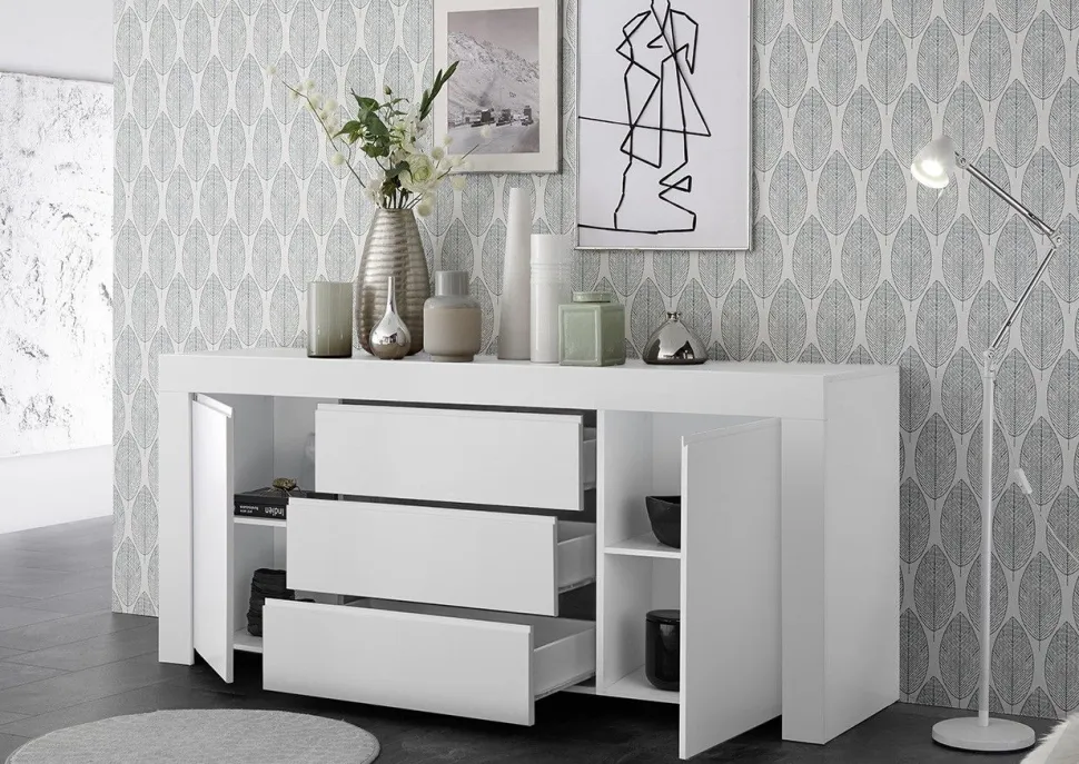 Soggiorno Anter II linea Clear in Bianco Opaco