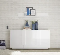 Soggiorno Ares linea Sax in finitura Bianco Lucido