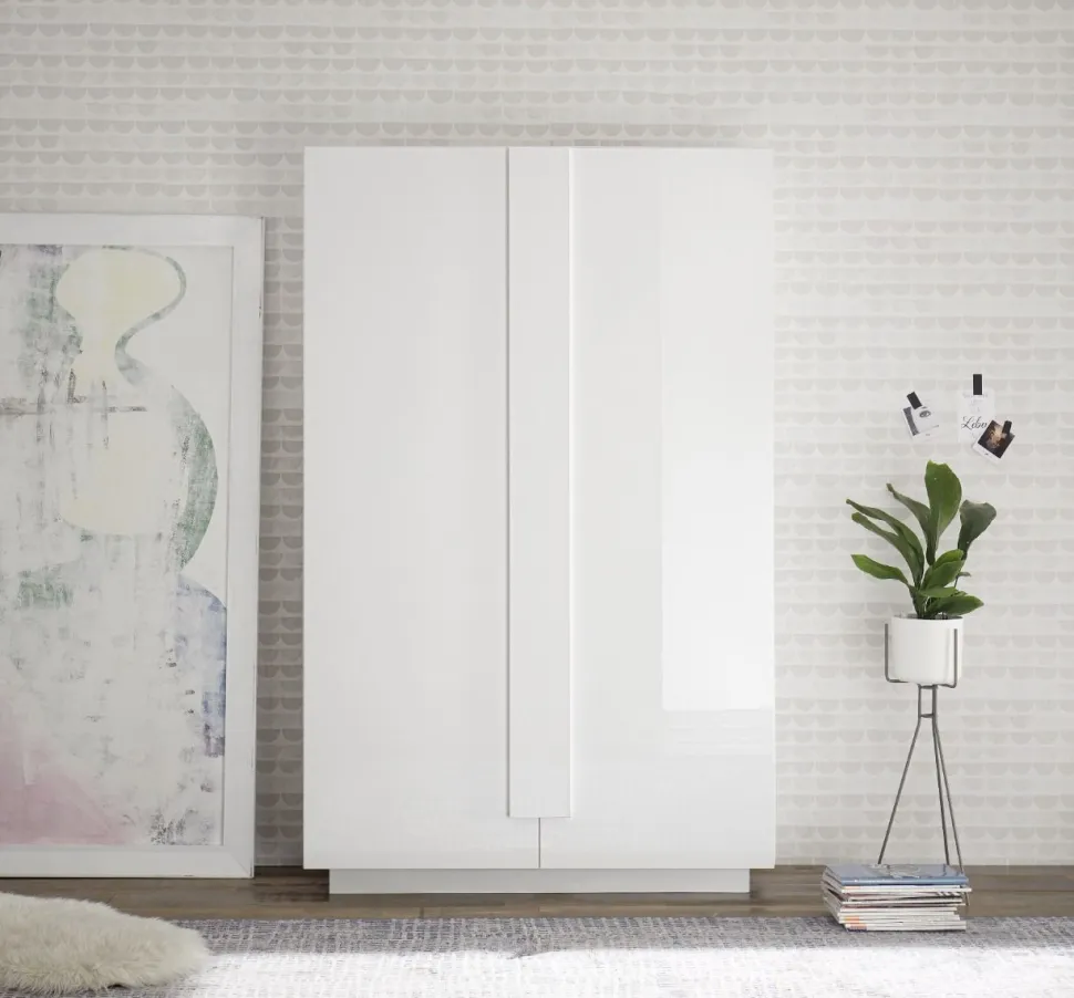 Soggiorno Ares linea Sax in finitura Bianco Lucido
