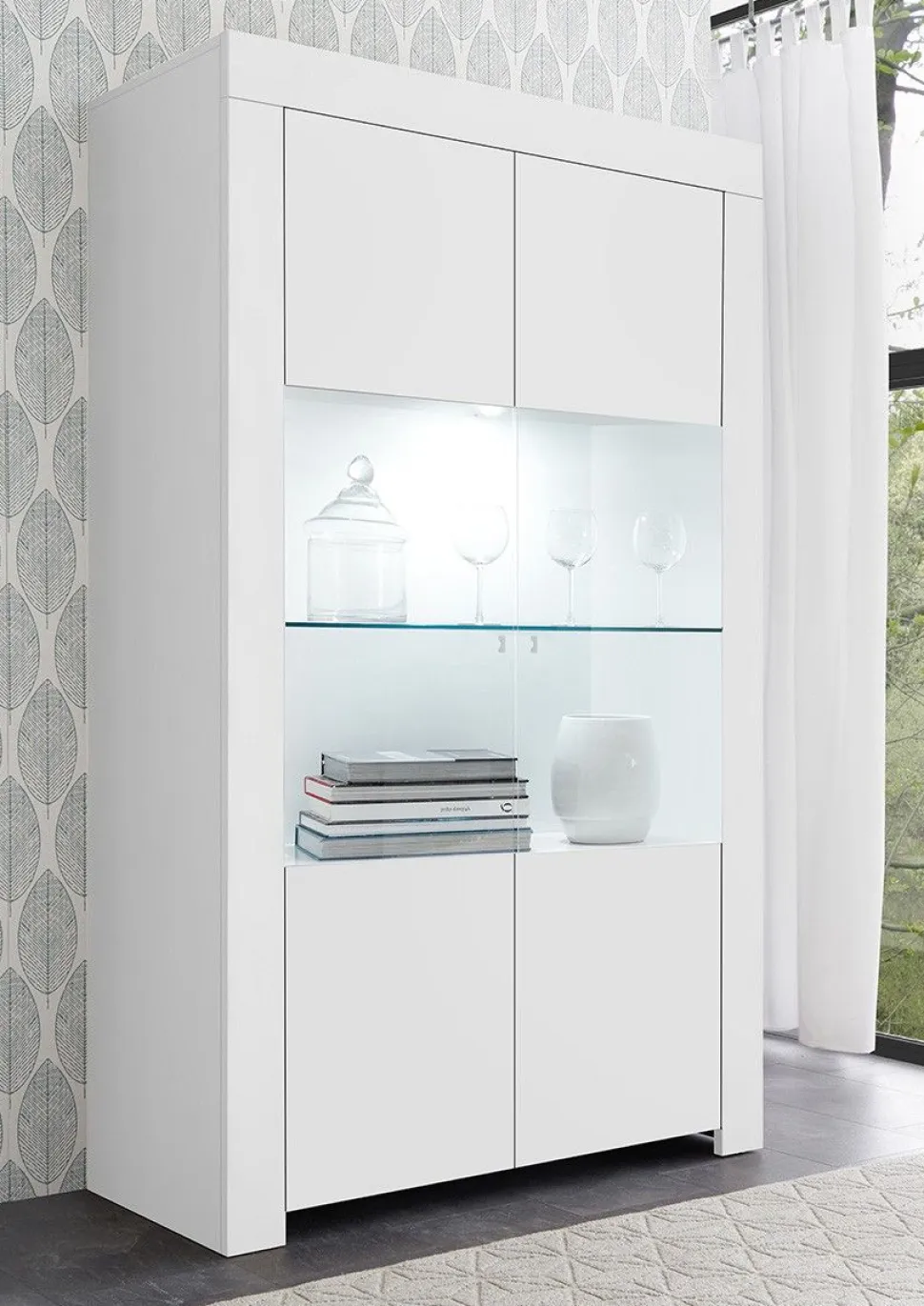 Soggiorno Arman linea Clear in Bianco Opaco