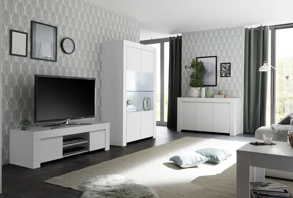 Soggiorno Arman linea Clear in Bianco Opaco