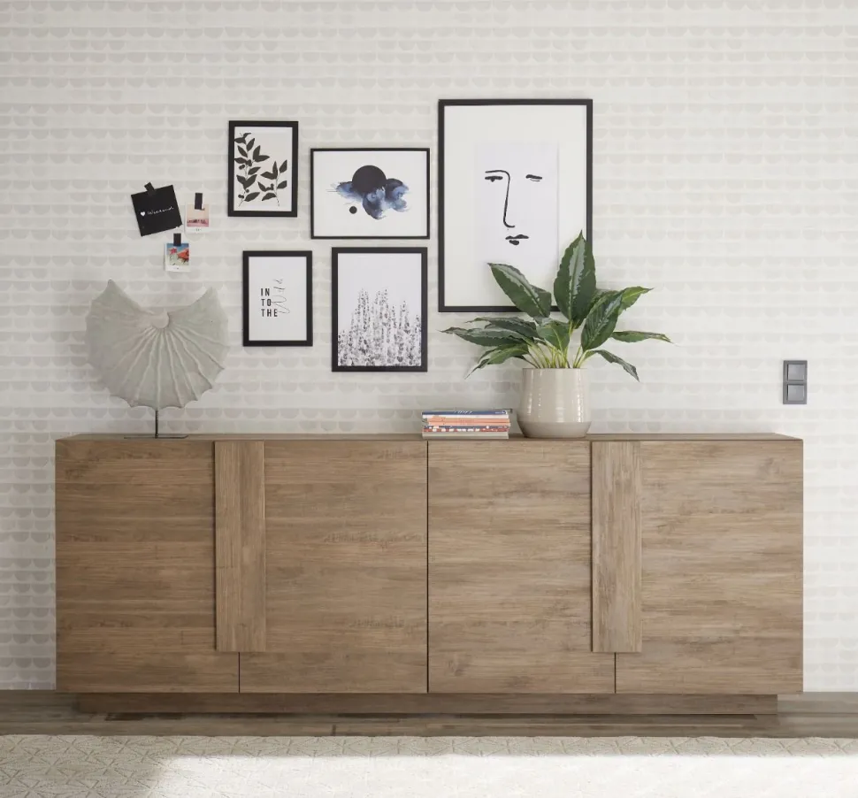 Soggiorno Claudia linea Sax in finitura Rovere Mercure