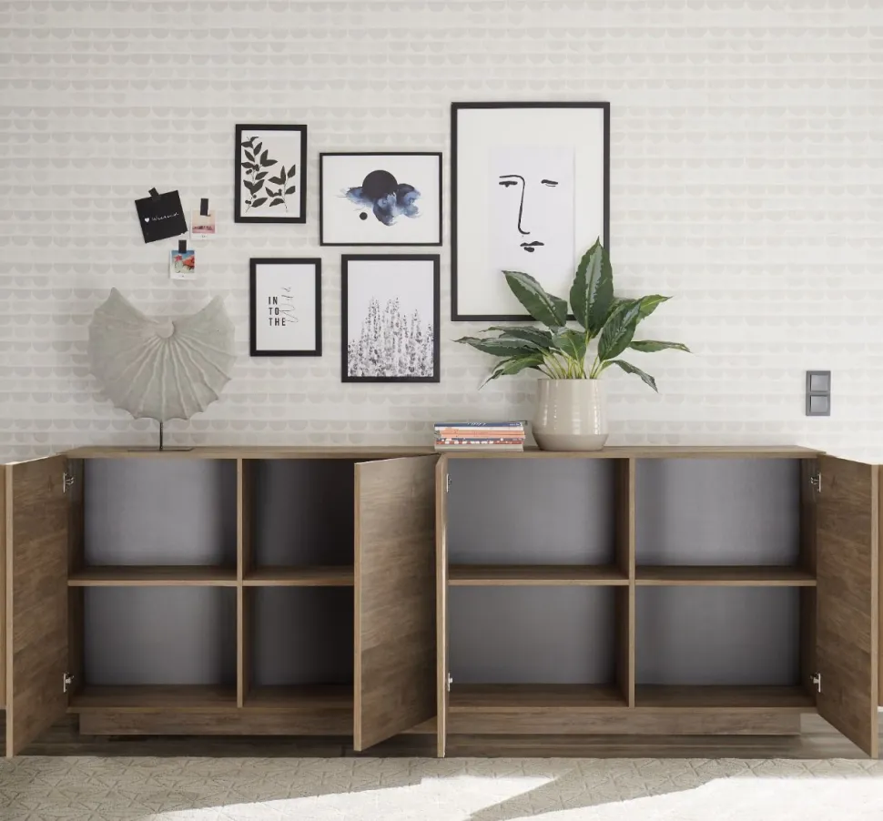 Soggiorno Claudia linea Sax in finitura Rovere Mercure