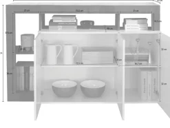 Soggiorno Clea linea Frame in Bianco Lucido e Cemento