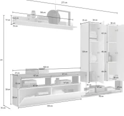 Soggiorno Clea linea Frame in Bianco Lucido e Ossido