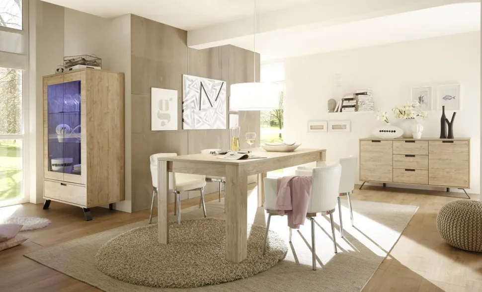 Soggiorno completo Divo linea Palma in finitura sherwood oak