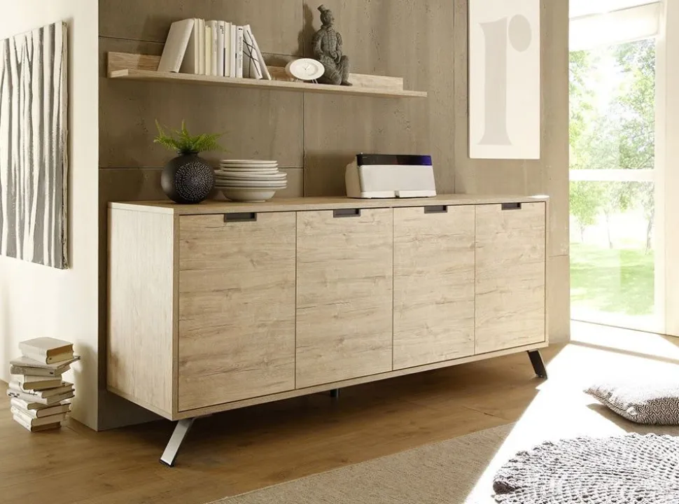 Soggiorno completo Gimo linea Palma 1 in finitura sherwood oak
