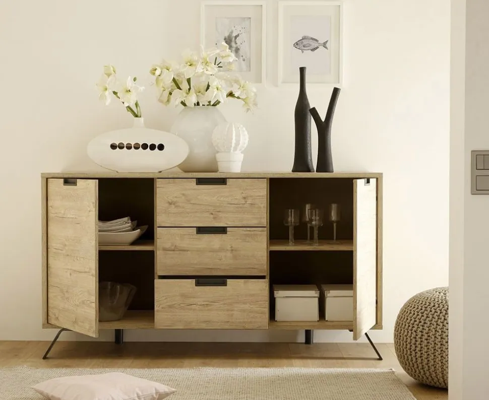 Soggiorno completo Sum linea Palma in finitura Sherwood Oak