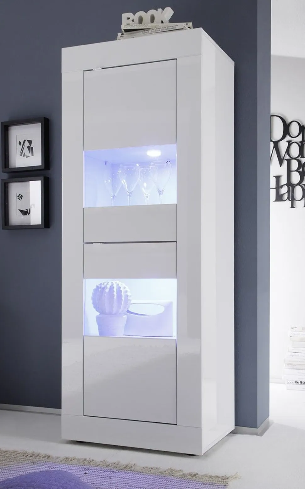 Soggiorno completo Ted linea Basic in Bianco lucido