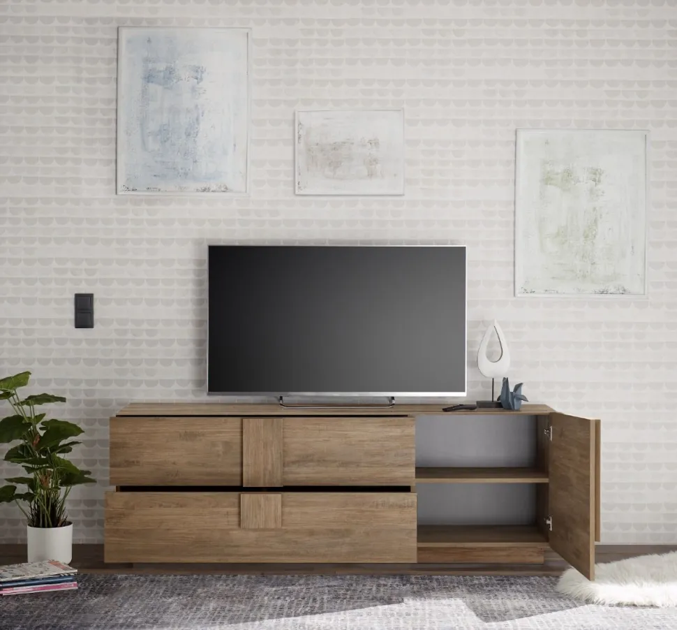 Soggiorno Diana linea Sax in finitura Rovere Mercure