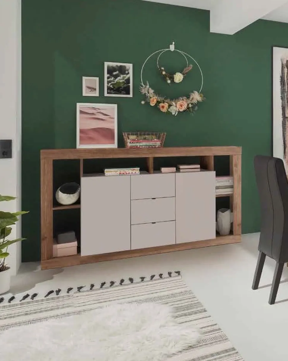 Soggiorno moderno completo Teo Linea Verona in Rovere Mercure e Cashmere