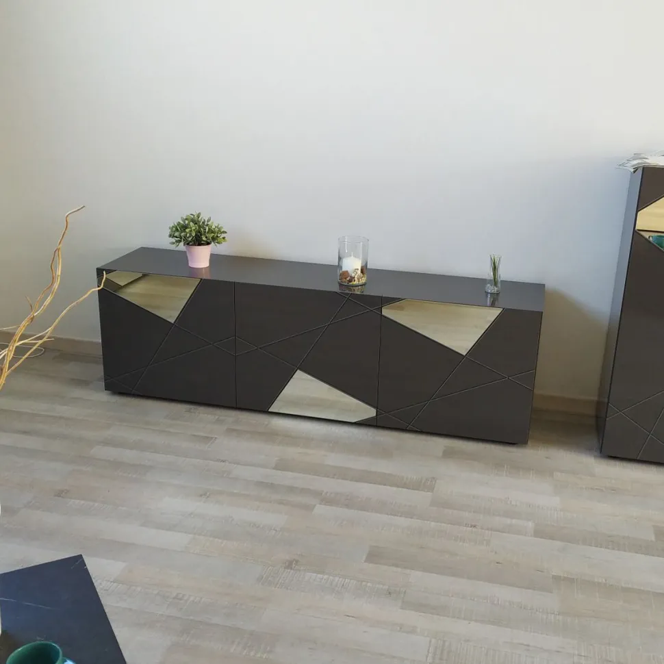 Soggiorno Pam linea Gamma in Grigio Lucido