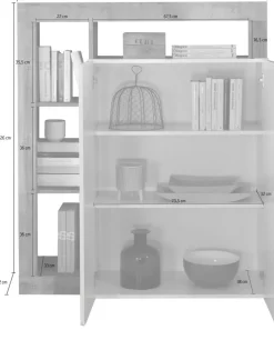 Soggiorno Porzia linea Frame in Bianco Lucido e Cemento