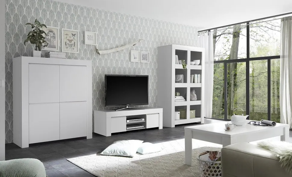 Soggiorno Visio linea Clear in Bianco Opaco