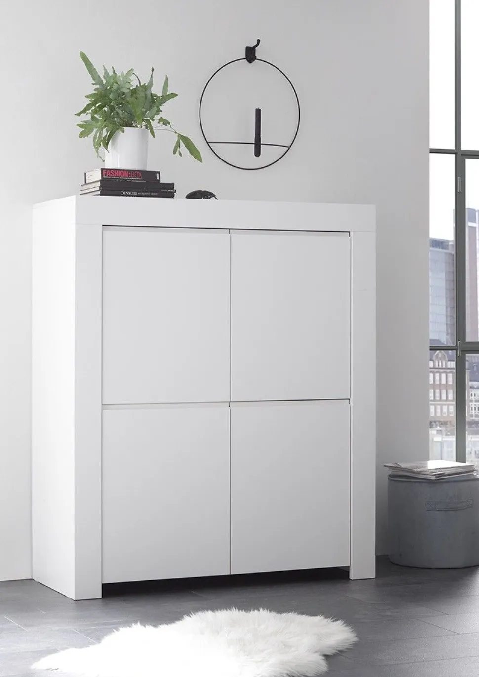Soggiorno Visio linea Clear in Bianco Opaco