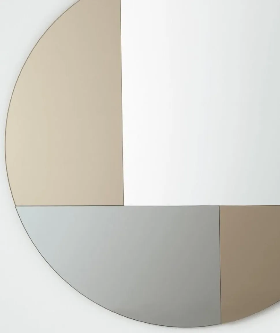 Specchiera in vetro composta da quattro specchi di diverse finiture PATCHWORK