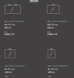 Specchiera Rettangolare con Led integrato disponibilie in 4 misure