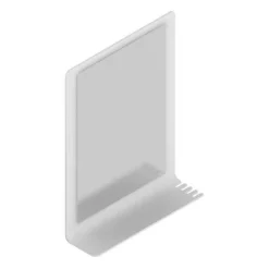 Specchio Alluminium con mensola integrata disponibile in vari colori