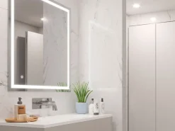 Specchio da bagno Heracles con illuminazione LED frontale e decorativa