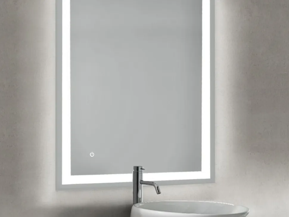 Specchio da bagno Heracles con illuminazione LED frontale e decorativa