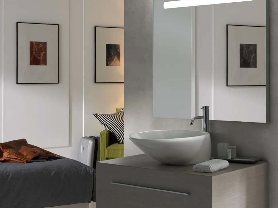 Specchio da bagno rettangolare Pegasus con Illuminazione LED frontale