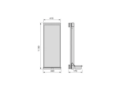 Speccio estraibile con porta oggetti per interno armadio in Alluminio e Tecnoplastica