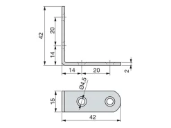 Squadrette di unione per mobili 42x42mm 4 fori