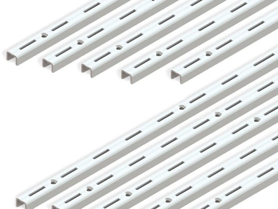 Staffe a parete Jagmet a gola singola con passo 50 mm lunghezza 1 m in Acciaio Verniciato bianco