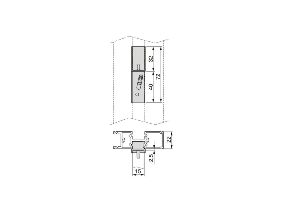 Staffe per 1 ripiano in legno, 1 modulo e 1 asta di sospensione, lunghezza 1 m Zero, Zama, Verniciato nero testurizzato