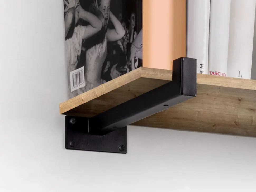 Supporti per mensole in legno Shelf dritto con tubo quadro disponibile in 2 colori