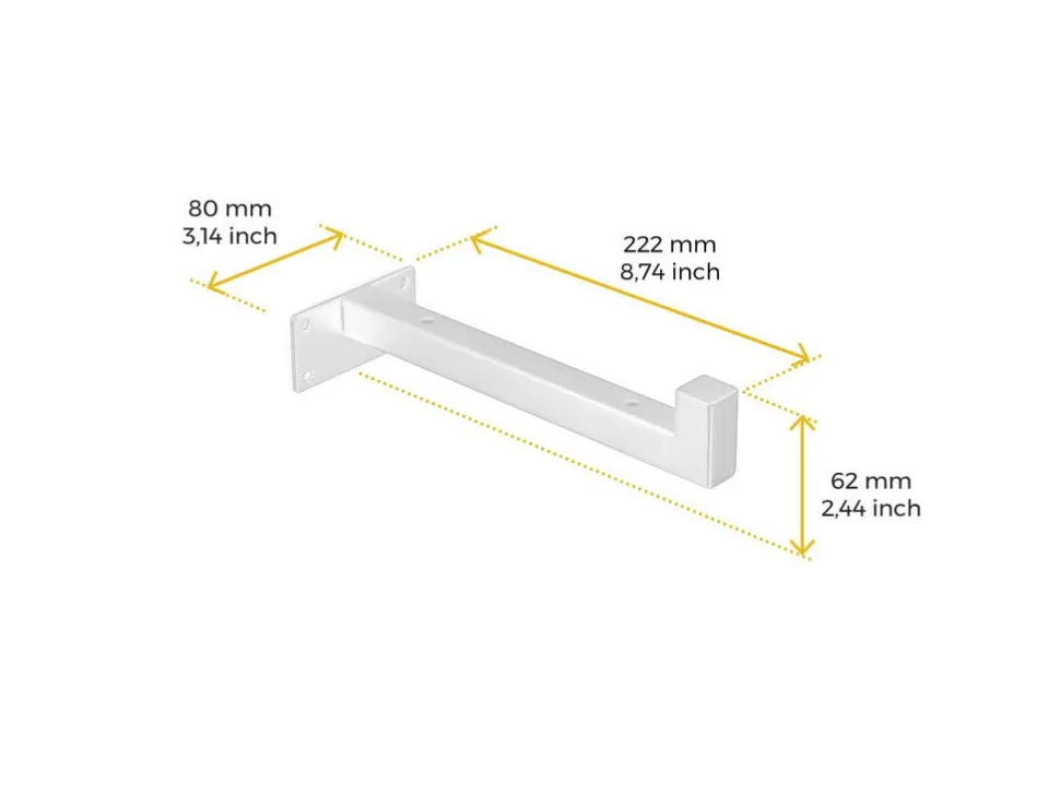 Supporti per mensole in legno Shelf dritto con tubo quadro disponibile in 2 colori