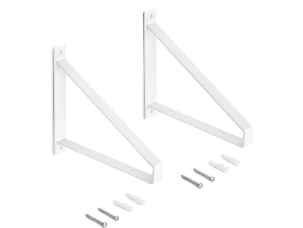 Supporti per mensole in legno Shelf con forma triangolare disponibile in 2 colori