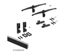Supporti per 3 ripiani in Legno e 1 modulo per struttura Zero, Zama, Verniciato grigio pietra