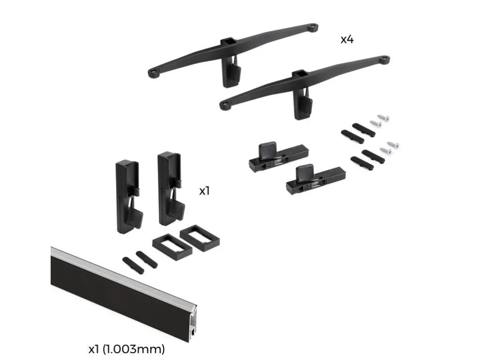 Supporti per 3 ripiani in Legno e 1 modulo per struttura Zero, Zama, Verniciato grigio pietra