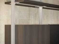 Supporti per 3 ripiani in Legno e 1 modulo per struttura Zero, Zama, Verniciato grigio pietra