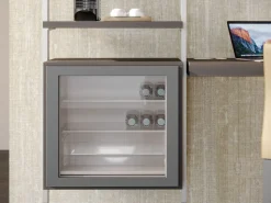 Supporti per 3 ripiani in Legno e 1 modulo per struttura Zero, Zama, Verniciato grigio pietra