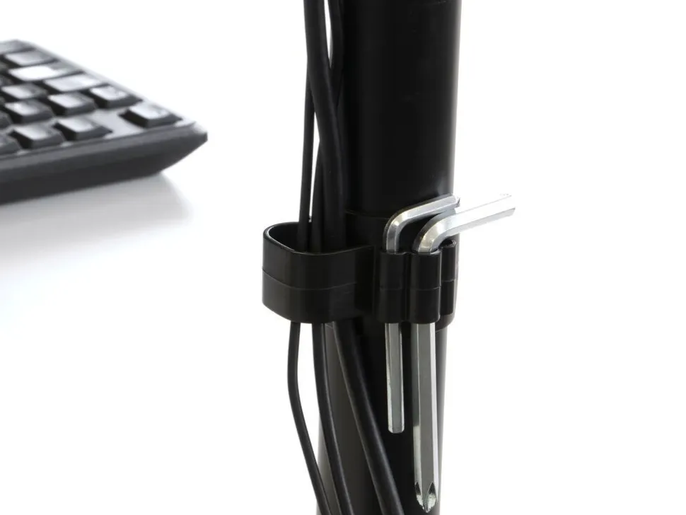 Supporto da tavolo per monitor inclinabile e girevole a 360° singolo o doppio