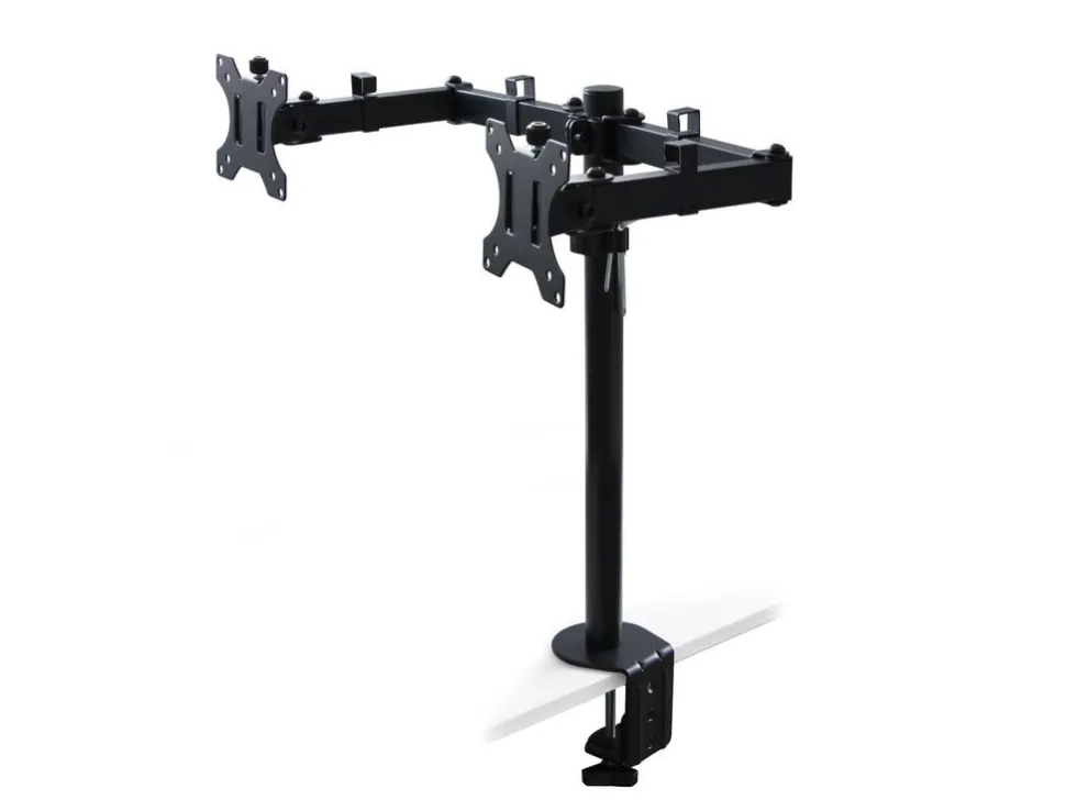 Supporto da tavolo per monitor inclinabile e girevole a 360° singolo o doppio