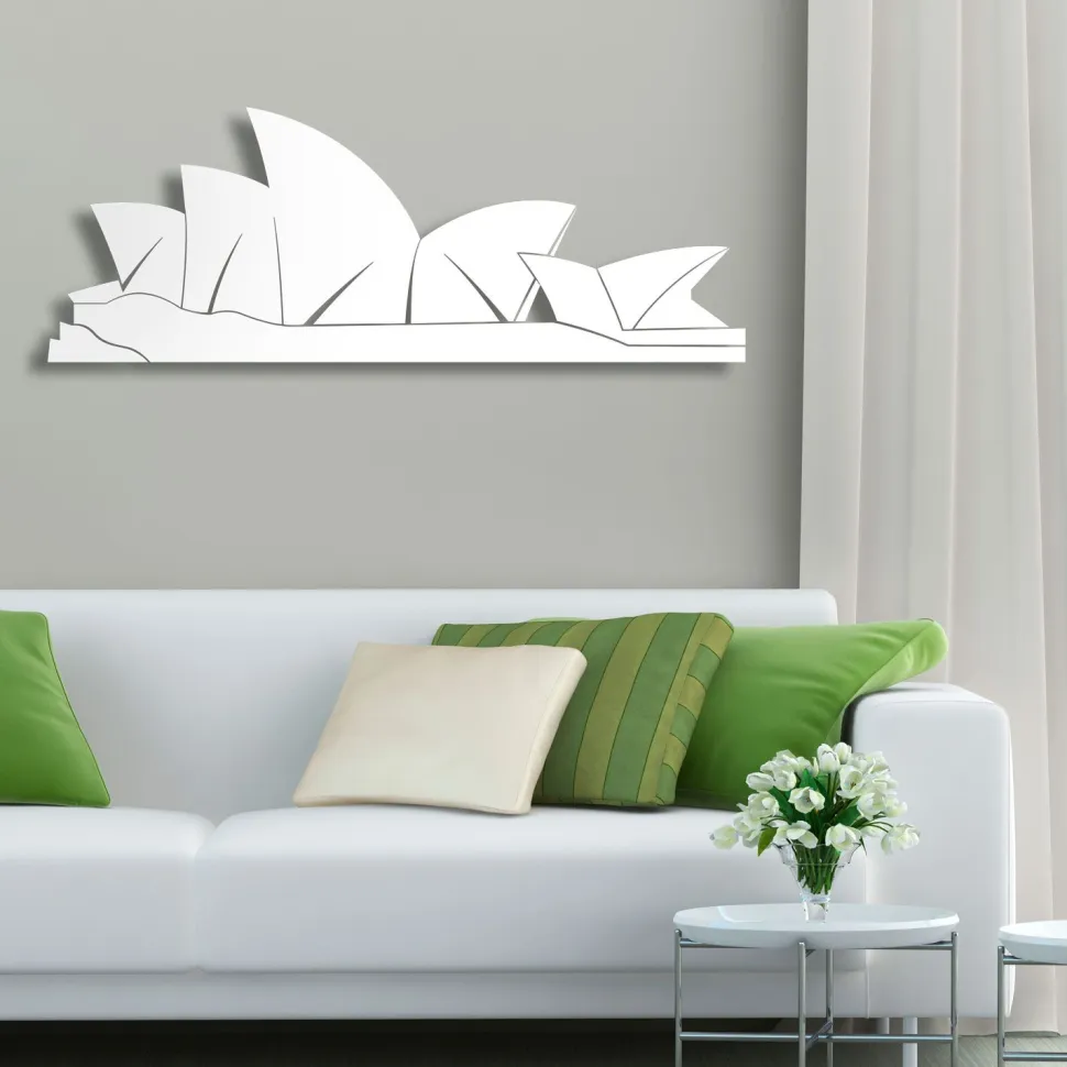 Sydney - quadro in legno mdf bianco L110 cm